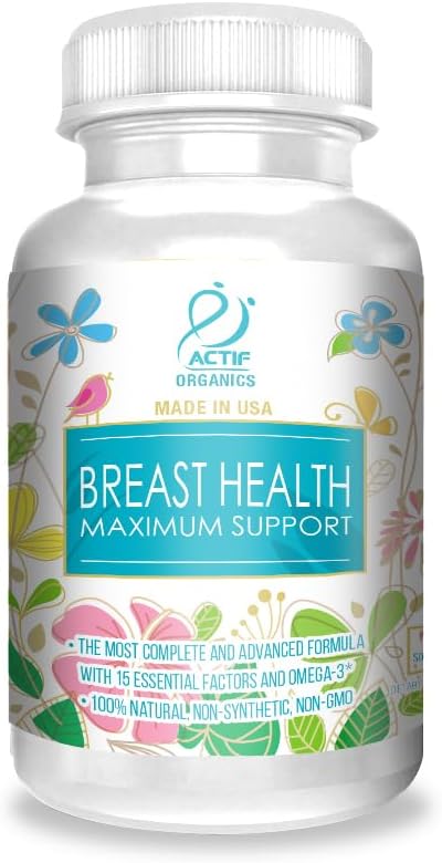 ACTIF Breast Health Maximum Support Supplement - 15 Advanced Factors, Omega-3, Non GMO - 90 Count, Made in USA
