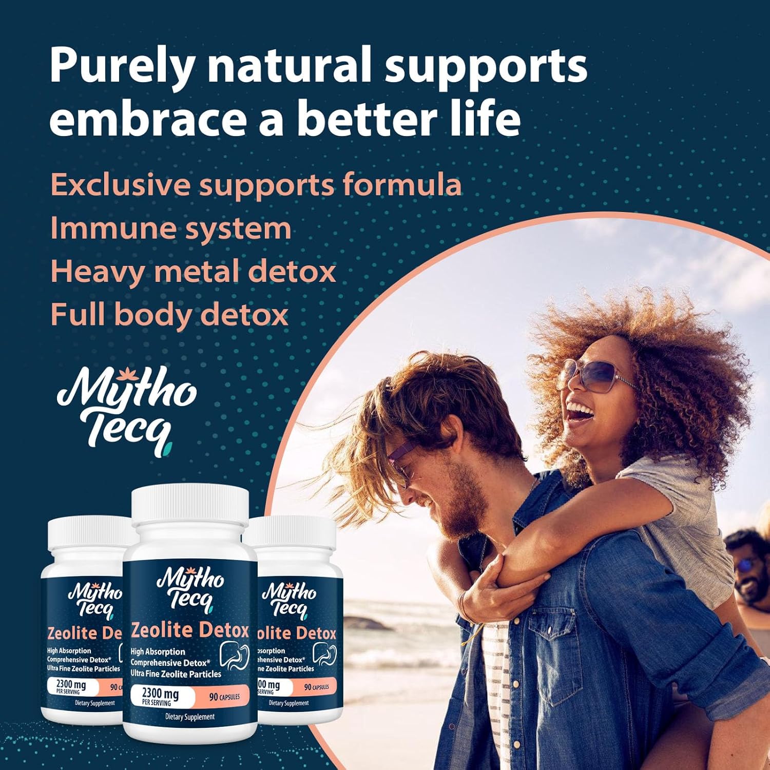 Activated Charcoal & Bentonite Clay Detox Capsules - 2300 MG Zeolite Cleanse for Liver, Gut, and Heavy Metals - Highly Absorbable Full Body Detox (90 Capsules)