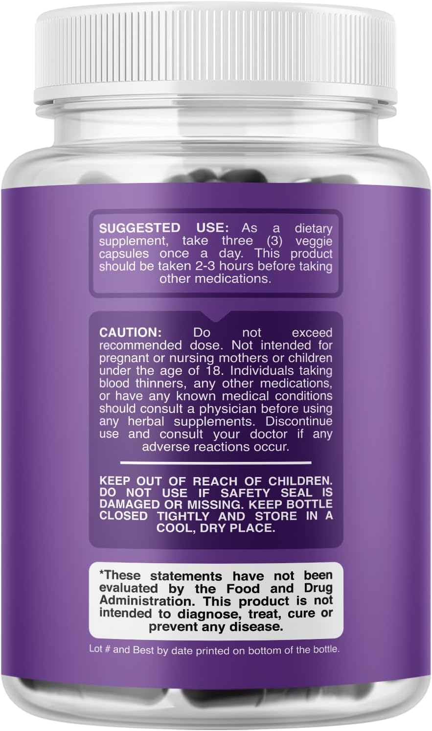 Activated Charcoal Coconut Capsules 1200mg for Detox & Cleanse - Bloating Relief - Active Supplement for Body & Gut Health - 270 Count