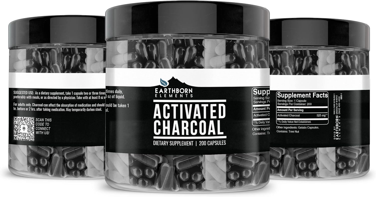 Activated Charcoal & Magnesium Citrate Capsule Bundle (200 caps) - Pure, Undiluted, Additive-Free