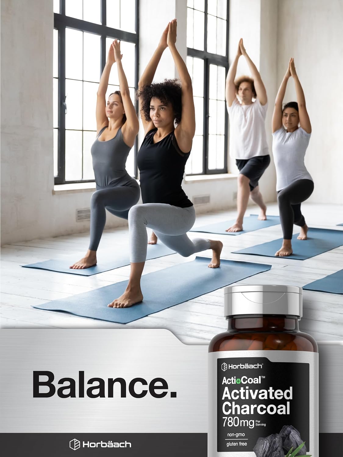 Activated Charcoal Pills 780mg - 120 Capsules - Non-GMO & Gluten Free - Coconut Shell Charcoal Supplement