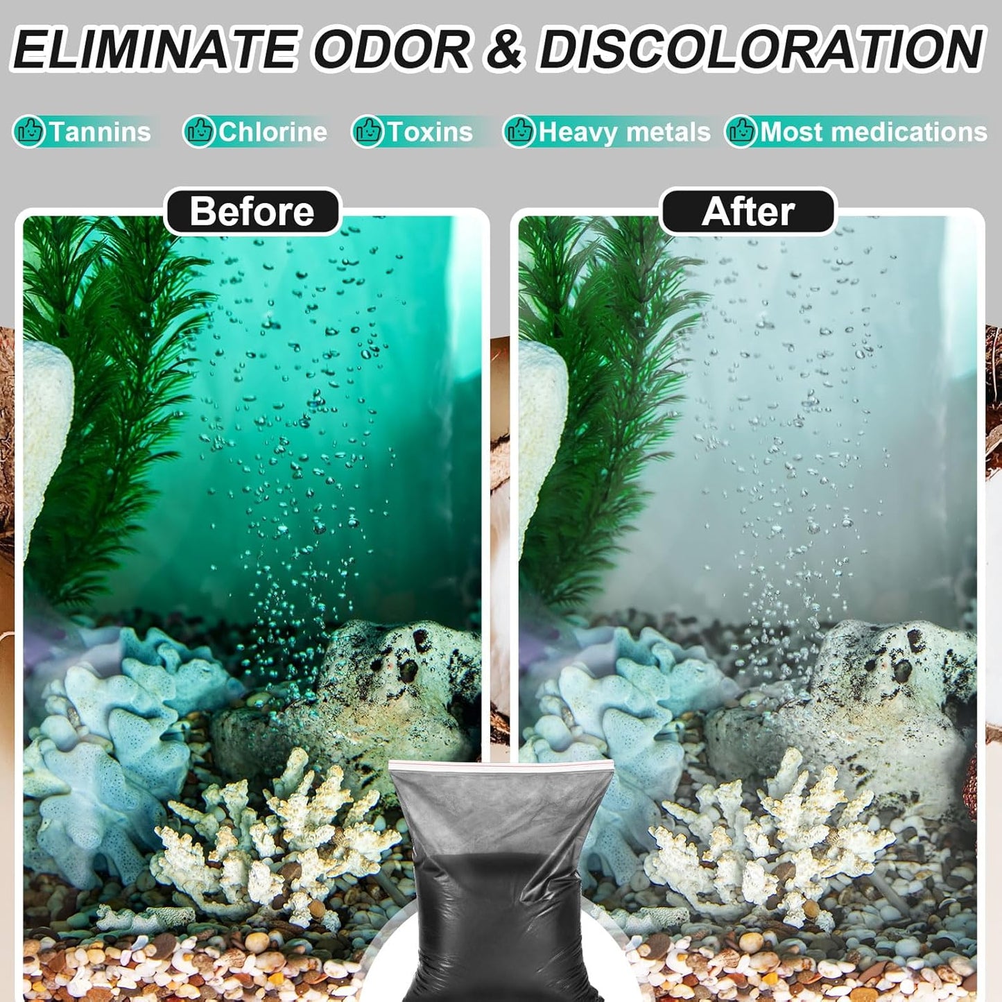 Activated Charcoal Powder Bulk Granular Carbon Coconut Pellets for Water & Air Filtration - 10lbs