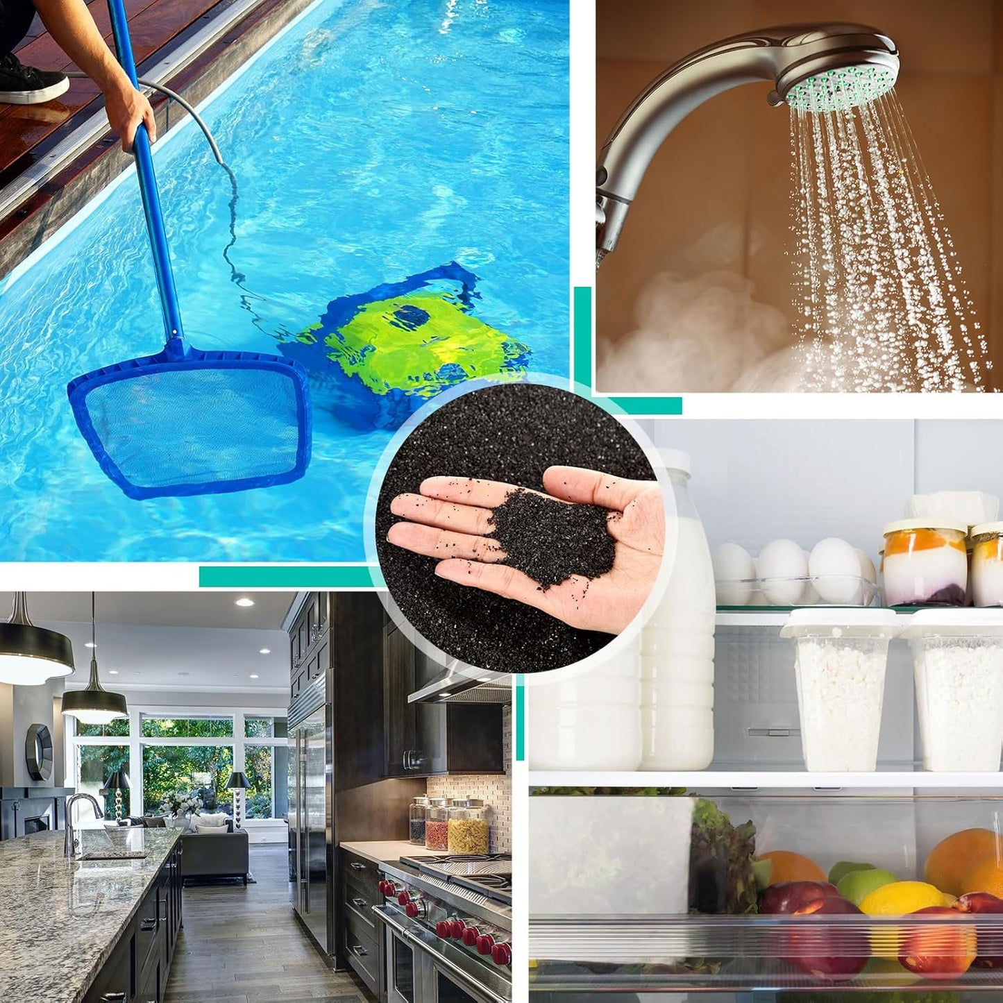 Activated Charcoal Powder Bulk Granular Carbon Coconut Pellets for Water & Air Filtration - 10lbs