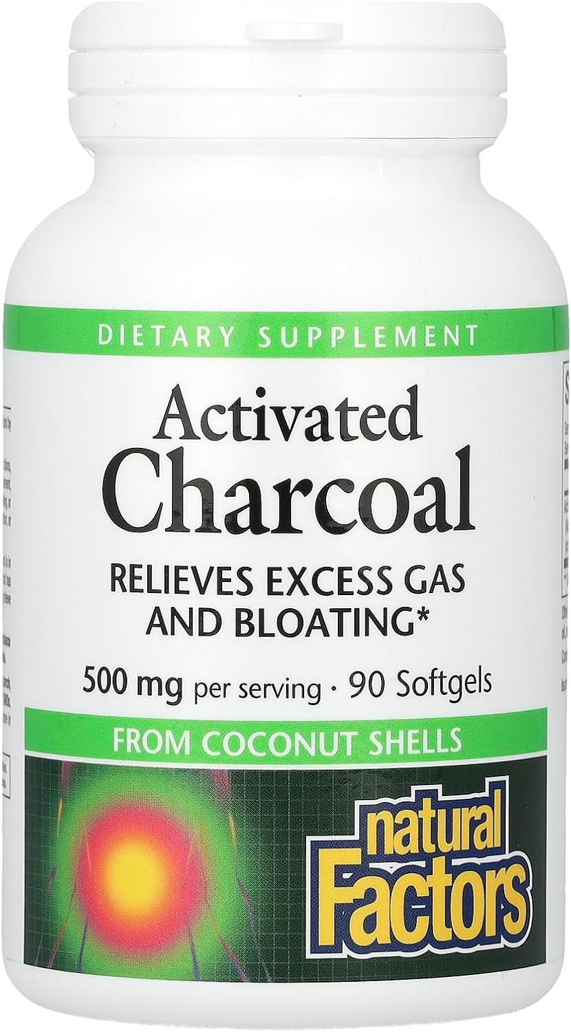 Activated Charcoal Softgels - Natural Factors, 90 Count