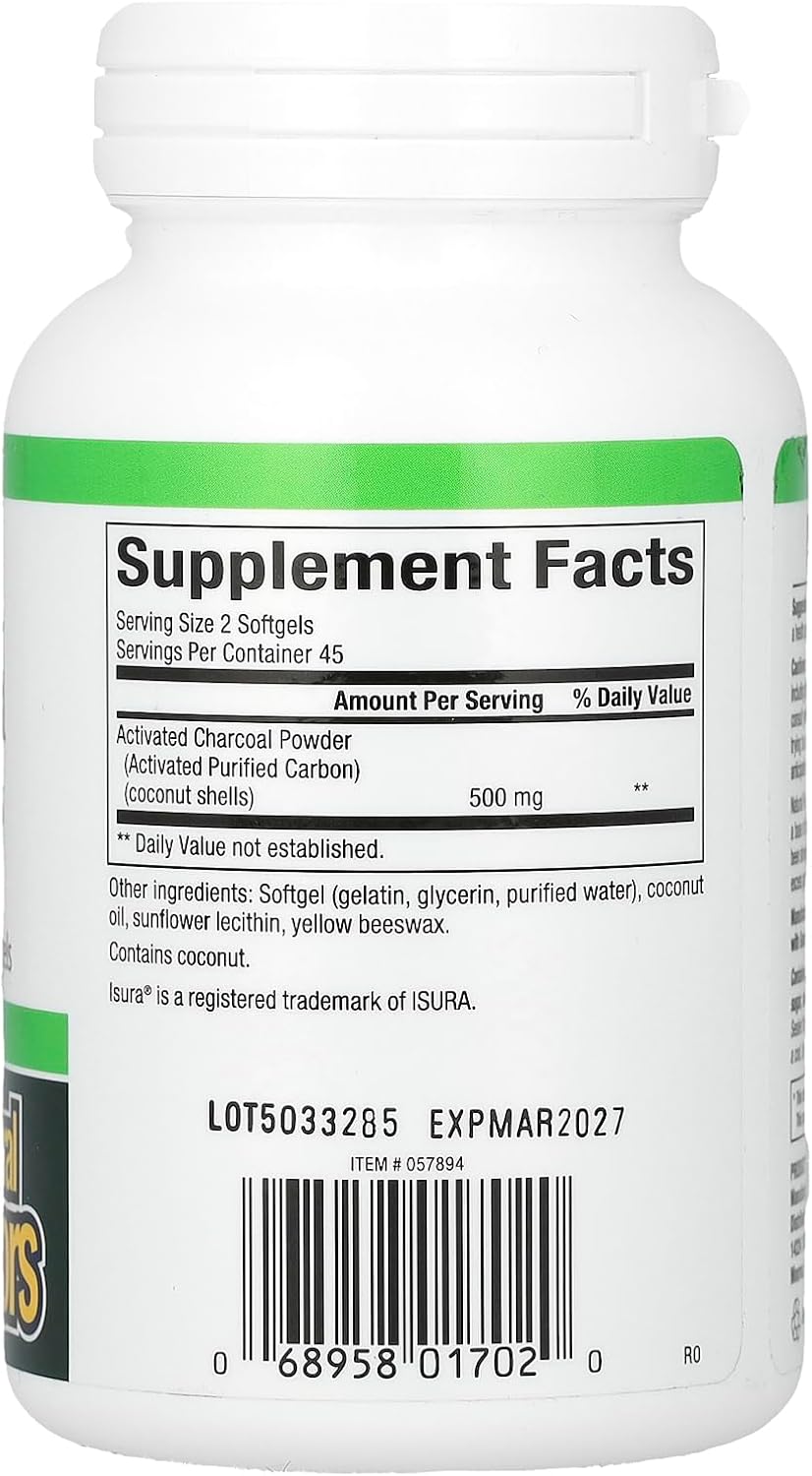 Activated Charcoal Softgels - Natural Factors, 90 Count