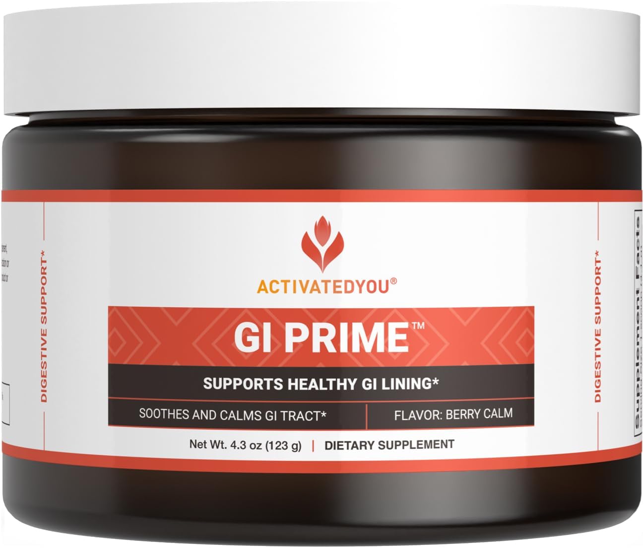 ActivatedYou GI Prime Digestive Health Drink - Berry Calm Flavor (30 Servings) - Supports Healthy GI Lining, Digestive Comfort, and Energy Boost