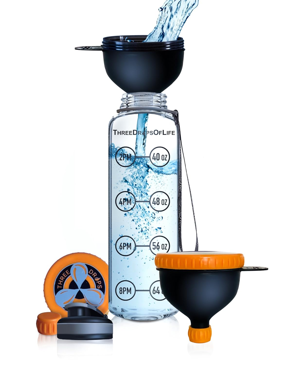 Active Lifestyle Funnel for Pre and Post Workout Supplements - Three Drops of Life Protein Supplement Funnel - Fill N Go, Fits Water Bottles (1,230ML)