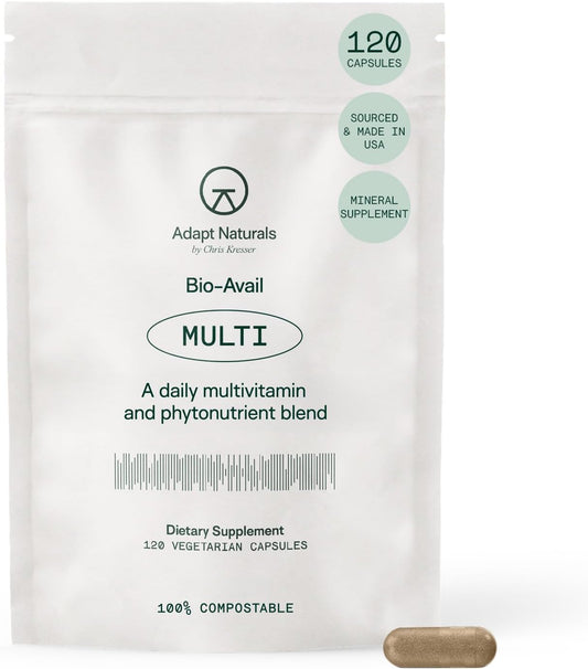 Adapt Naturals Multivitamin for Women & Men with Biotin, Niacin, Vitamin A, B, C, D, E, K1, Zinc, Magnesium | Immune Support - 30 Days Supply