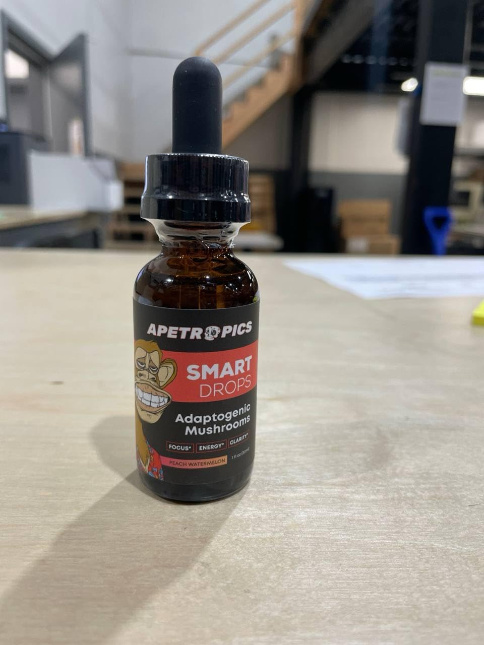 Adaptogenic Mushroom Tincture with Lion’s Mane, Cordyceps, Turkey Tail, Chaga, Reishi - Nootropic Supplement - Peach Watermelon Flavor - 30 Servings