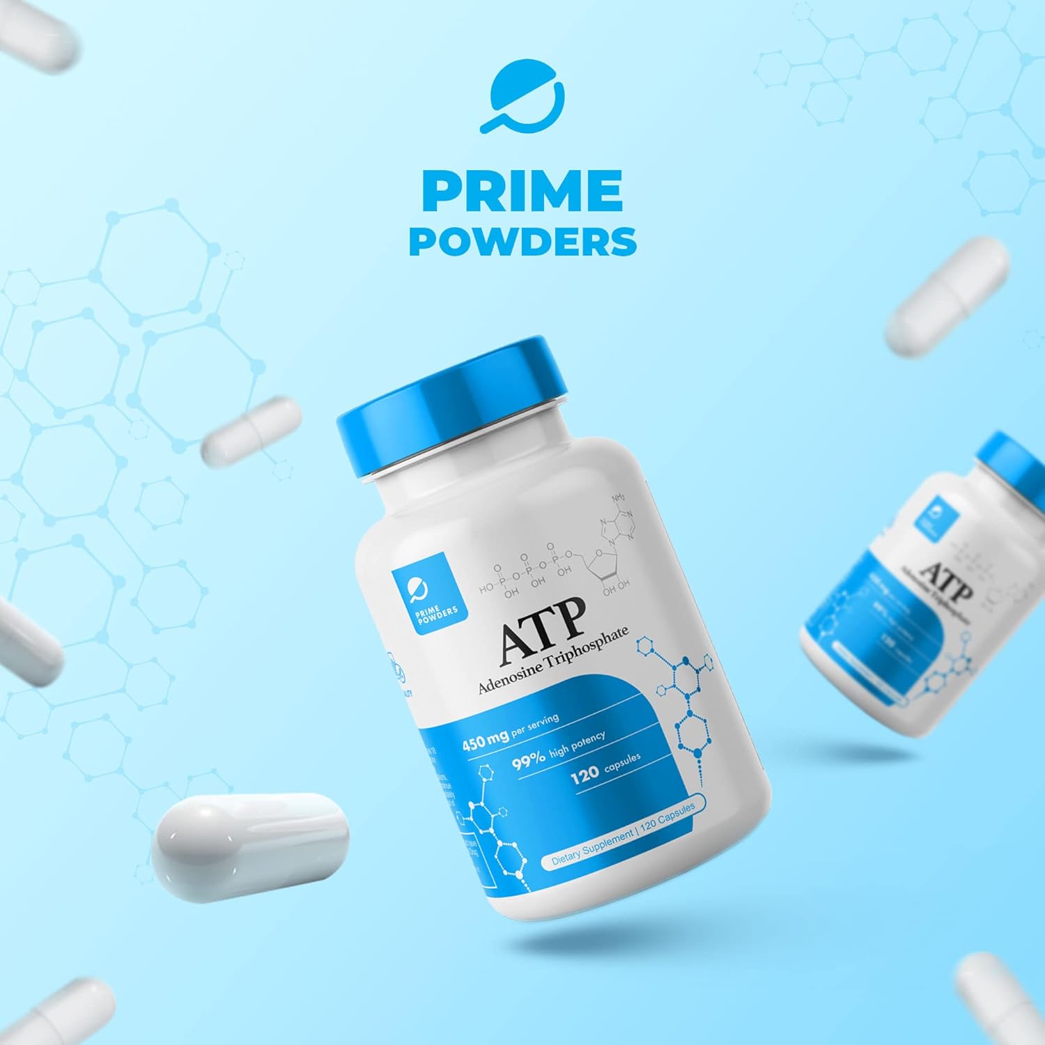 Adenosine Triphosphate Disodium Capsules - 120 Capsules - 400mg per Serving - Boost Energy and Stamina