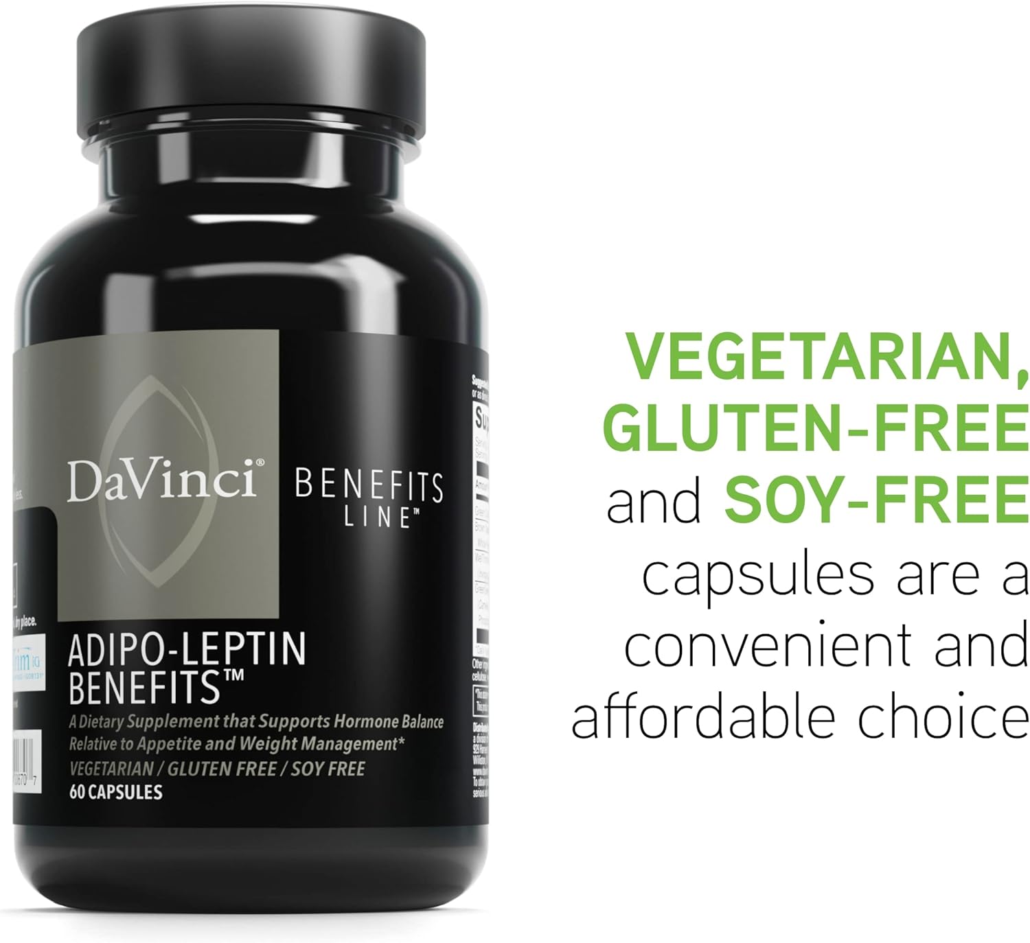 Adipo-Leptin Benefits Supplement for Hormone Balance & Metabolism Support - with Green Tea & Green Coffee Extract - 60 Capsules