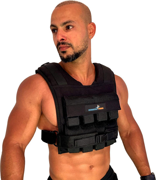 Adjustable Weighted Vest for Gymnastics & Fitness Training - 6lb to 60lb Iron Weights for Men and Women
