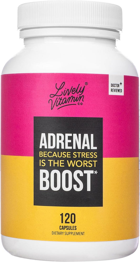 Adrenal Boost Supplement for Immune Support, Stress Relief, Memory, and Focus - 120 Vegetarian Capsules with Ashwagandha, Maca, Rhodiola, Ginseng for Restful Sleep