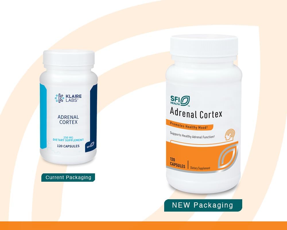 Adrenal Cortex 250mg Capsules - Support for Cortisol Management - Gluten-Free, Hypoallergenic Formula for Women & Men (120 Count)