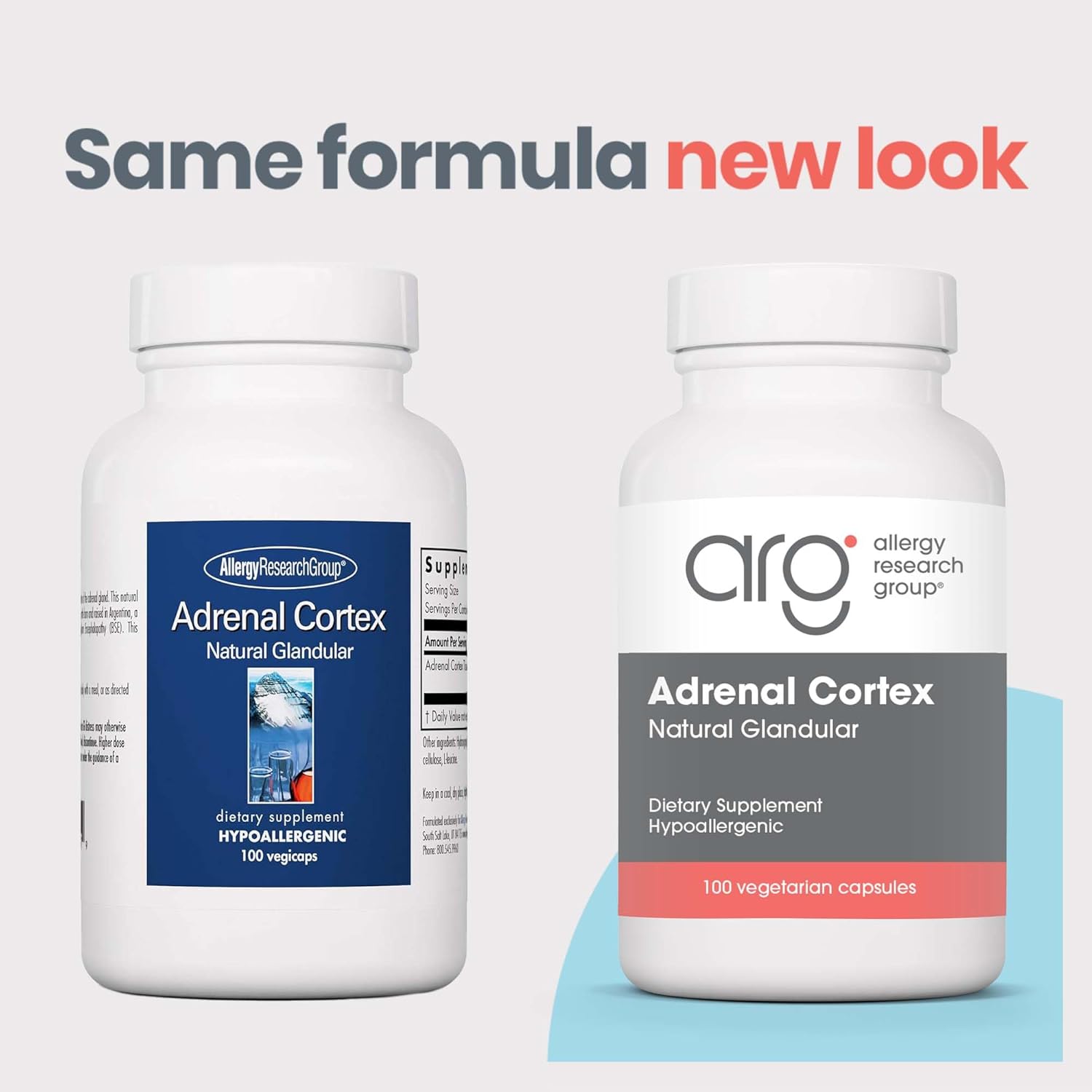 Adrenal Cortex Support Capsules - 100mg Adrenal Extract, Bovine Glandular Supplement for Immune Function - 100 Count