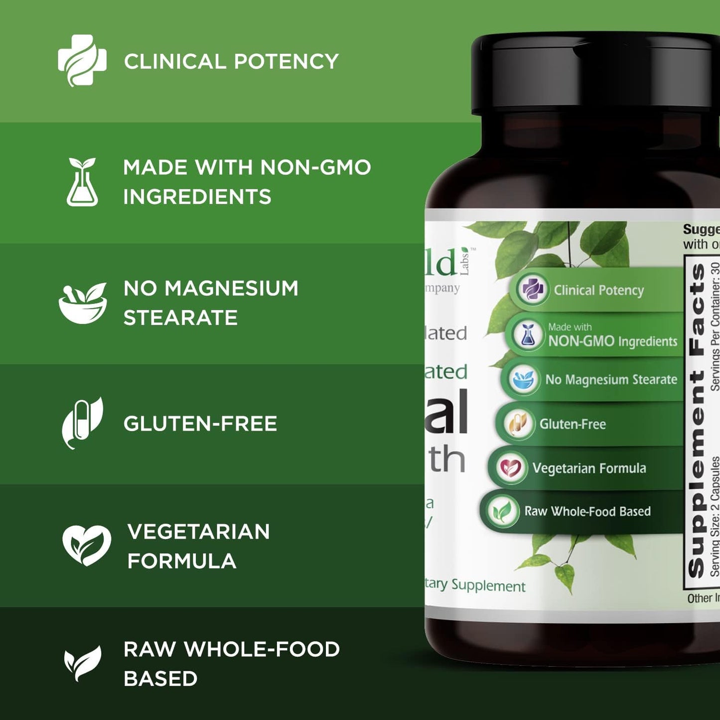 Adrenal Health Support Supplement with Ashwagandha, Rhodiola & B Vitamins - Stress Relief, Energy, Sleep Aid - 60 Capsules