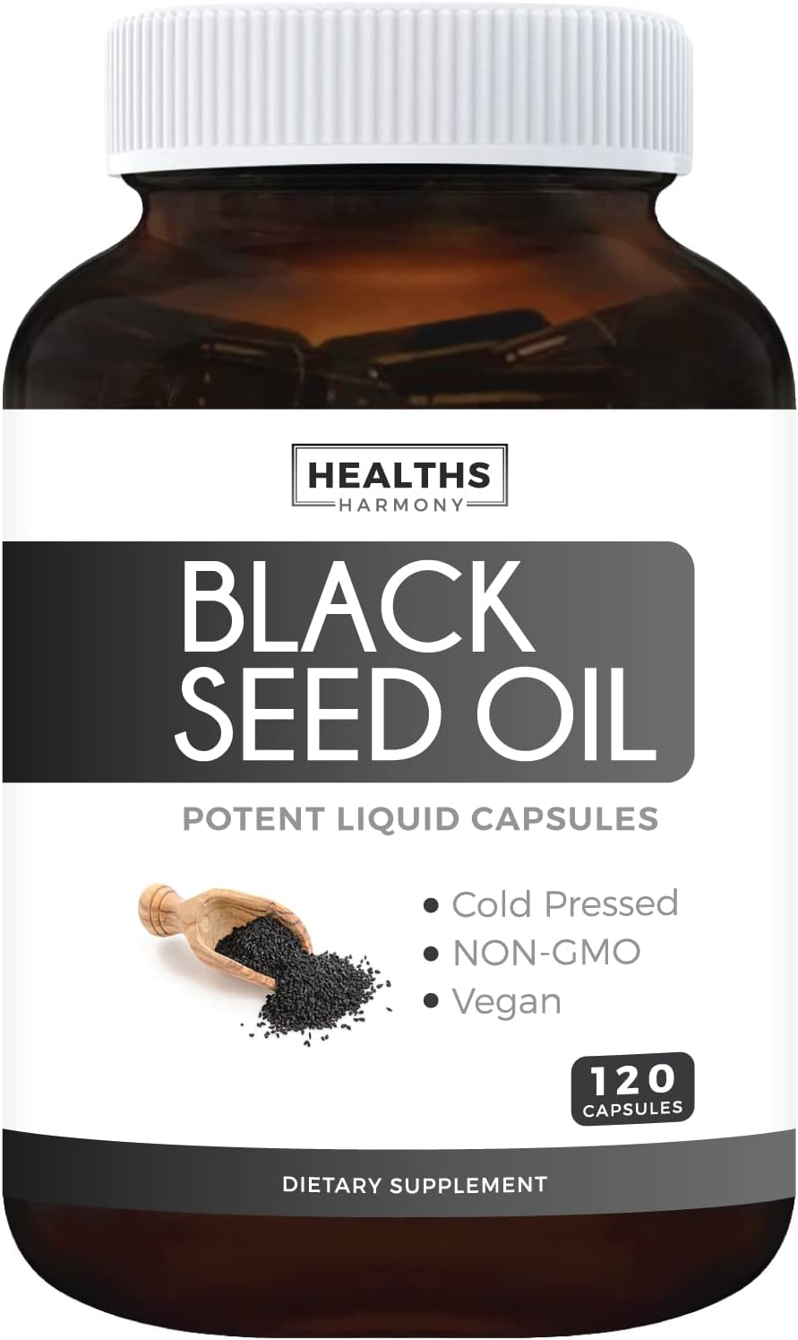 Adrenal Power Pack: Adrenal Support & Cortisol Manager with Premium Black Seed Oil - Non-GMO & Vegan Cold-Pressed Formula