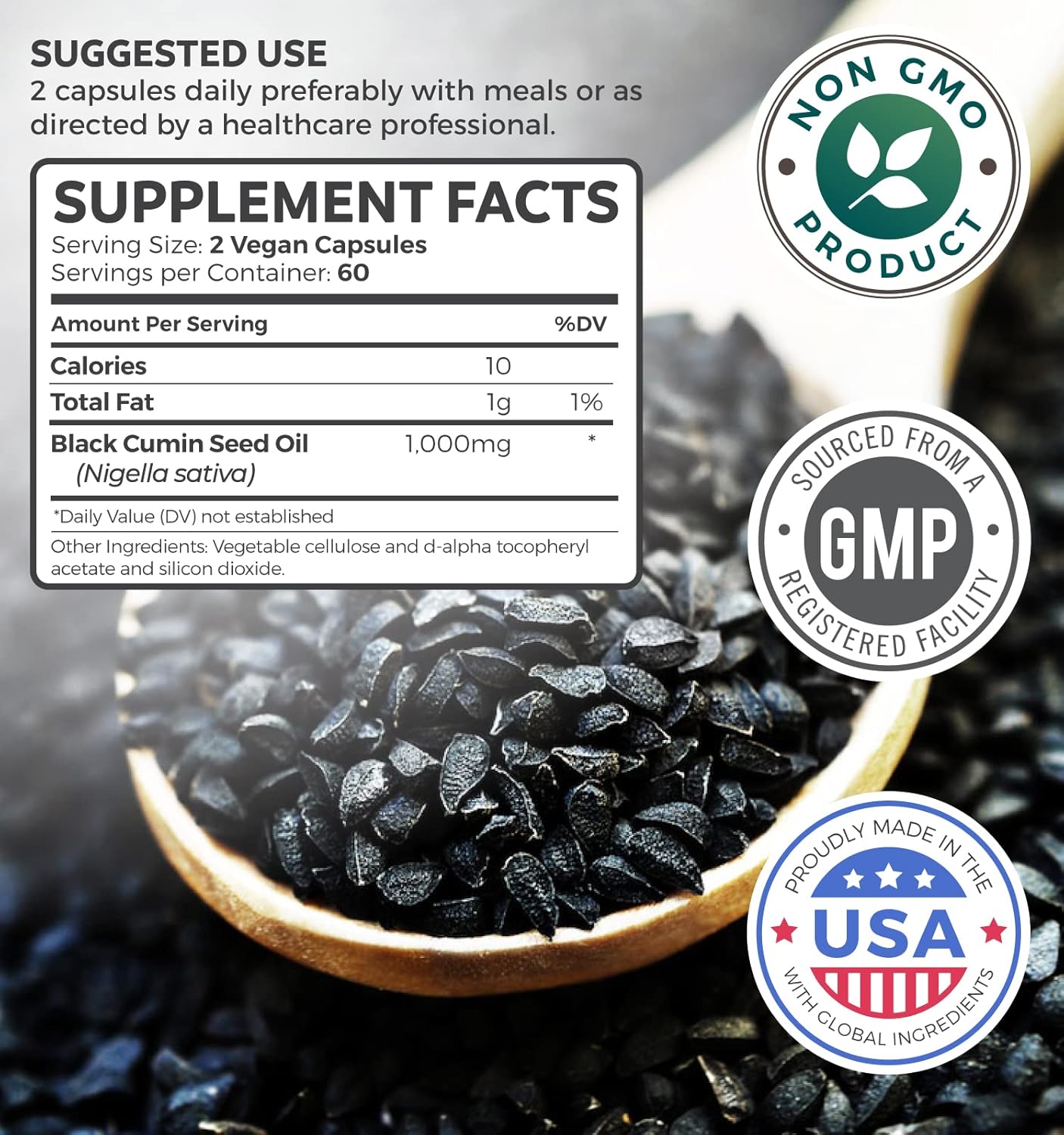 Adrenal Power Pack: Adrenal Support & Cortisol Manager with Premium Black Seed Oil - Non-GMO & Vegan Cold-Pressed Formula