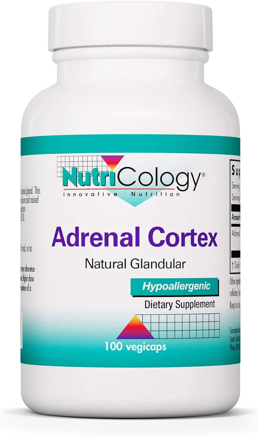 Adrenal Support Supplement for Men & Women - Boost Immune & Endocrine Function with 100mg Adrenal Extract - 100 Count