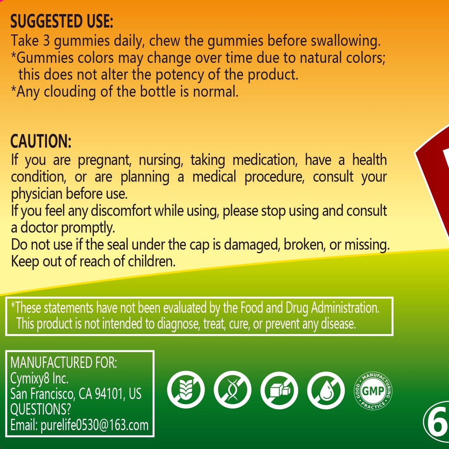 Adult Fiber Gummies by Cymixy8 - Chewable Dietary Supplement for Digestive Health and Regularity