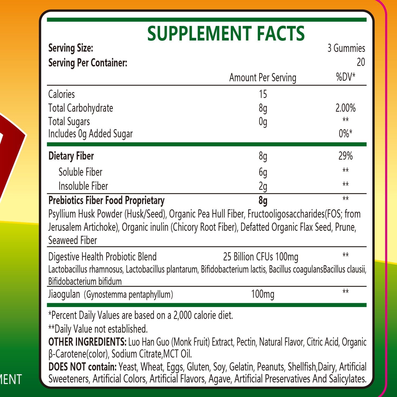 Adult Fiber Gummies by Cymixy8 - Chewable Dietary Supplement for Digestive Health and Regularity