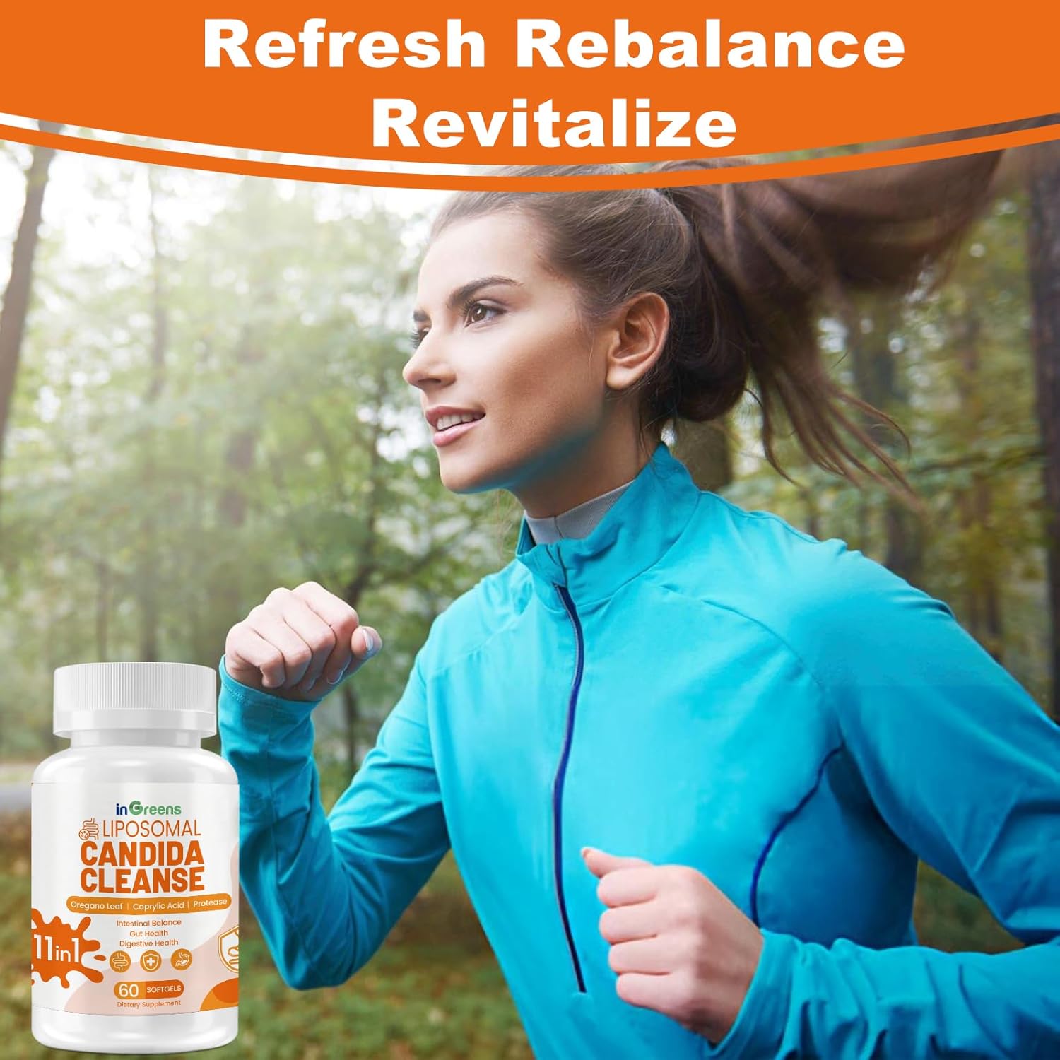 Advanced 11-in-1 Candida Cleanse Supplement with Oregano & Probiotics - 60 Softgels for Men & Women