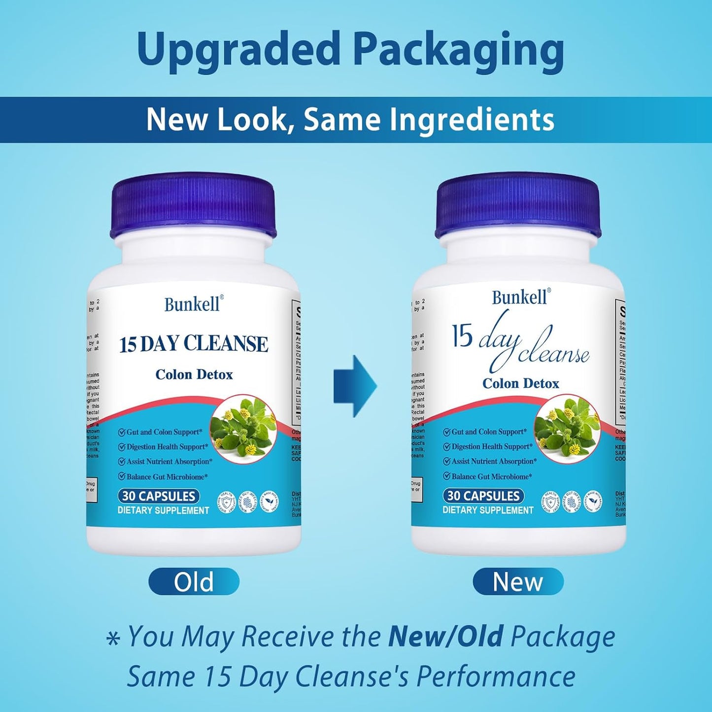 Advanced 15 Day Gut and Colon Cleanse Detox with Senna, Cascara Sagrada, Psyllium Husk - Supports Digestive Health for Women & Men - Non-GMO - 30 Capsules