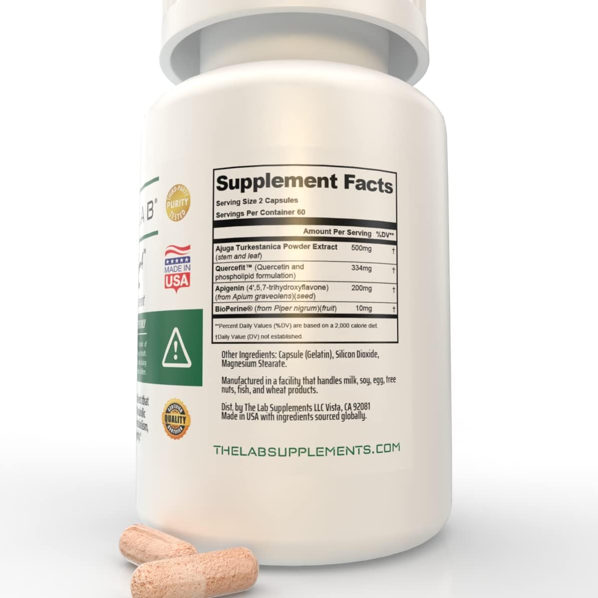 Advanced Anabolic Growth Supplement with Turkesterone & Quercefit™ Quercetin - 120 Capsules for Healthy Muscle Growth