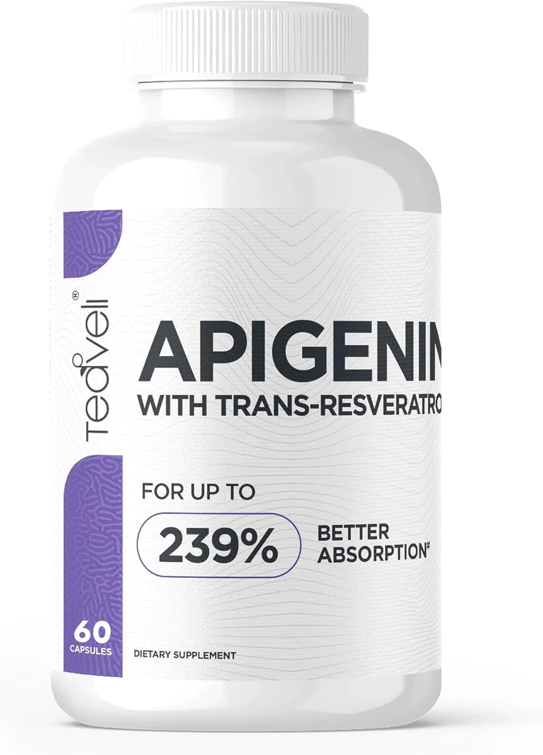 Advanced Apigenin Supplement with Resveratrol for Sleep Support - 50mg Apigenin, Magnesium Threonate, L Theanine - 60 Capsules (Vegan)