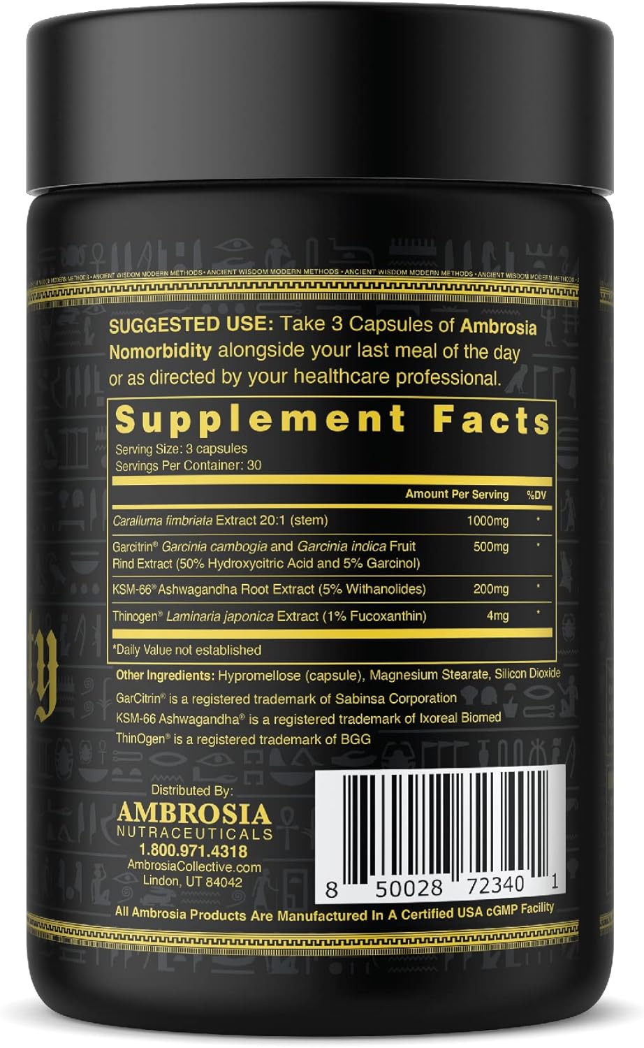 Advanced Appetite Control Supplement with KSM-66 Ashwagandha & Garcitrin for Hunger Management & Mood Support