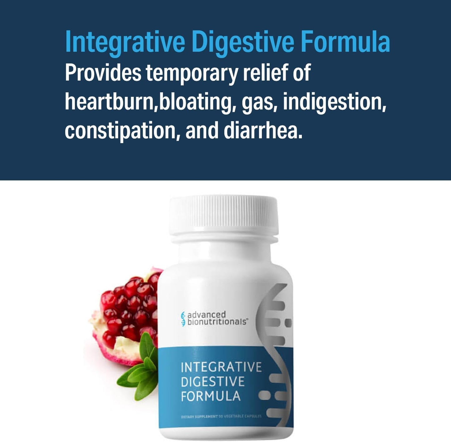 Advanced Bionutritionals Integrative Digestive Formula - Natural Relief for Heartburn, Bloating, Constipation, Diarrhea - Non GMO Tablets - Support Healthy Digestion with Ginger Root