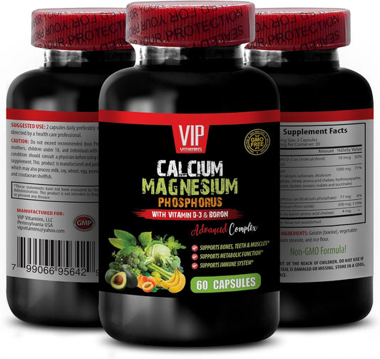 Advanced Bone and Joint Vitamins with Calcium, Magnesium, Phosphorus, Vitamin D-3, and Boron - 60 Capsules