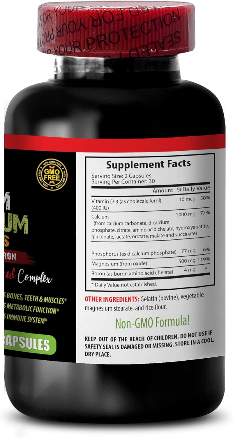 Advanced Bone and Joint Vitamins with Calcium, Magnesium, Phosphorus, Vitamin D-3, and Boron - 60 Capsules
