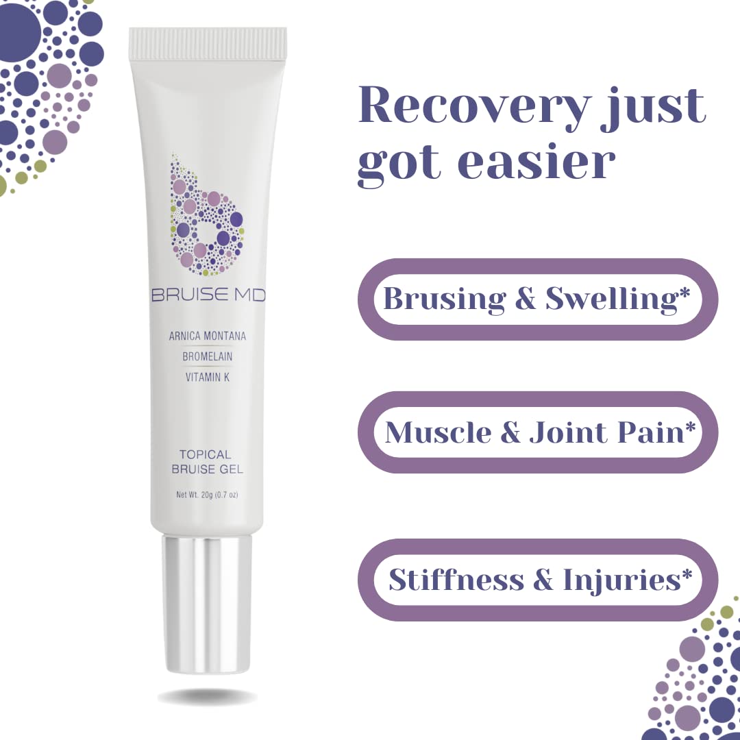 Advanced BruiseMD Gel with 20% Arnica & Bromelain for Bruising & Swelling - 20g Formula with 2% Vitamin K Oxide