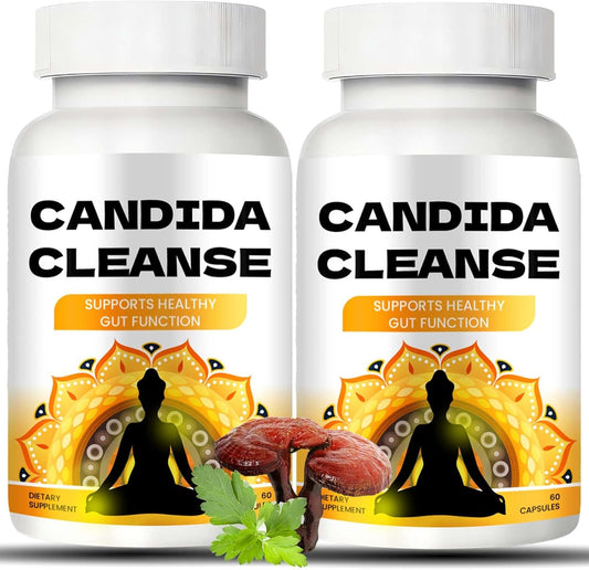 Advanced Candida Cleanse Formula for Gut & Colon Support - Oregano Leaf, Wormwood, Black Walnut, Caprylic Acid - Natural Antifungal Supplement