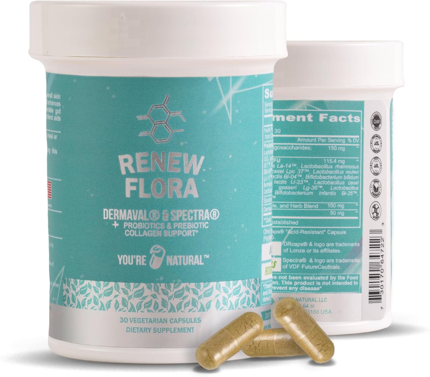 Advanced Collagen & Skin Support with Antioxidants, Digestive Enzymes, and Probiotics - Clinical Studies - 30 Day Supply - For Women & Men