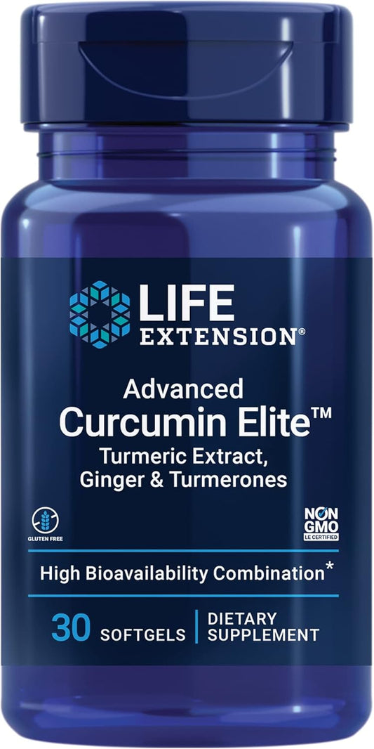 Advanced Curcumin Elite Turmeric Extract with Ginger for Inflammatory & Immune Support - Cardiovascular & Brain Health - 30 Softgels