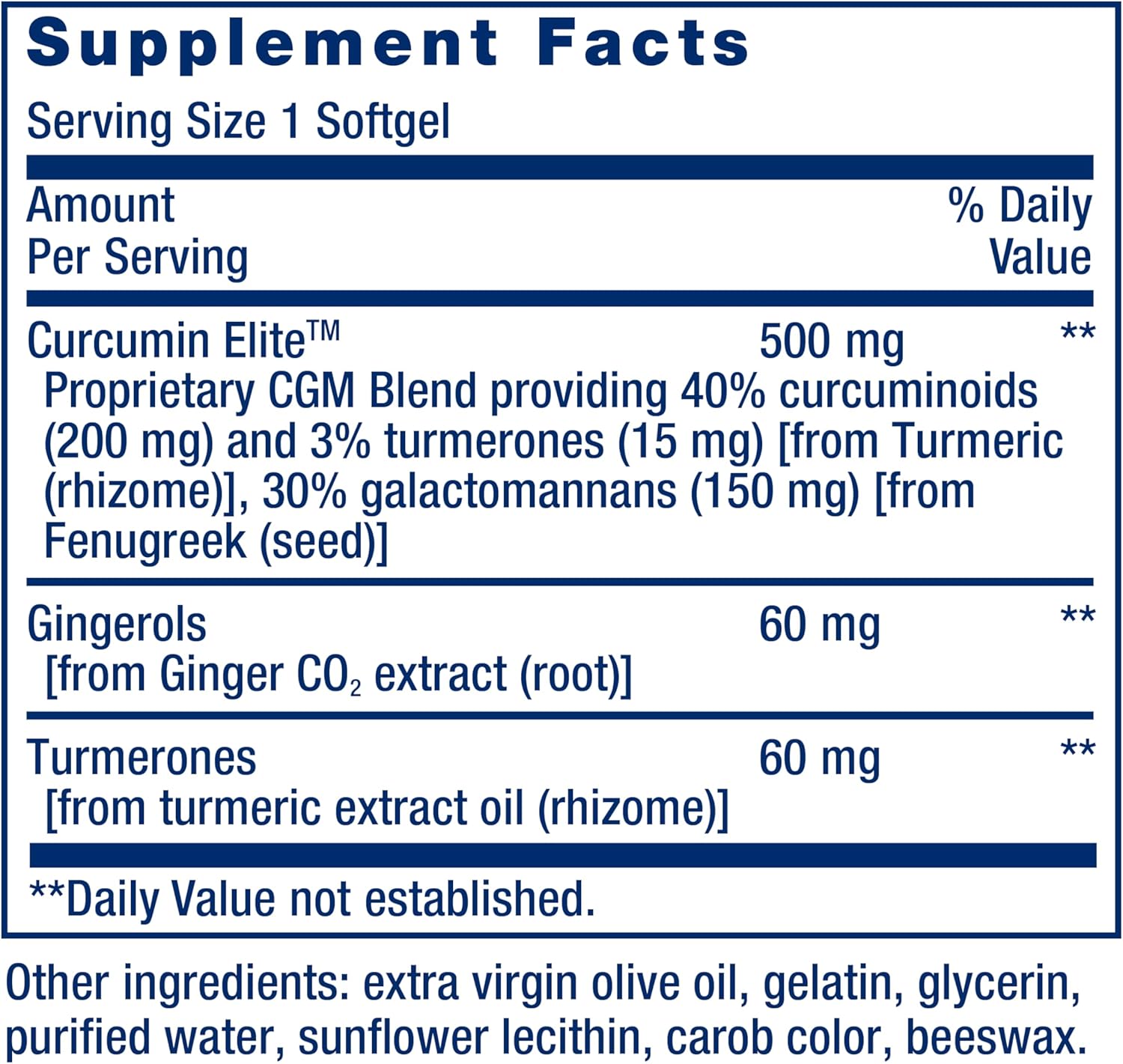 Advanced Curcumin Elite Turmeric Extract with Ginger for Inflammatory & Immune Support - Cardiovascular & Brain Health - 30 Softgels