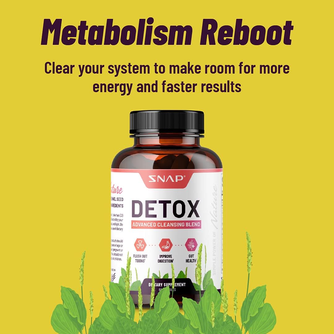 Advanced Detox Cleanse Capsules - Full Body Toxin Flush, Improve Digestion, Gut Health - Licorice & Ginger Root - 60 Capsules