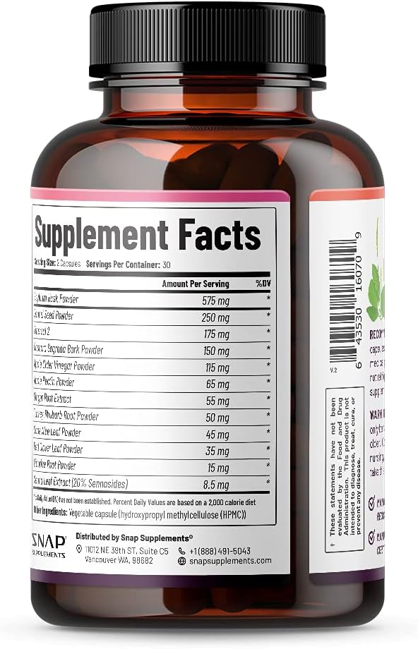 Advanced Detox Cleanse Capsules - Full Body Toxin Flush, Improve Digestion, Gut Health - Licorice & Ginger Root - 60 Capsules