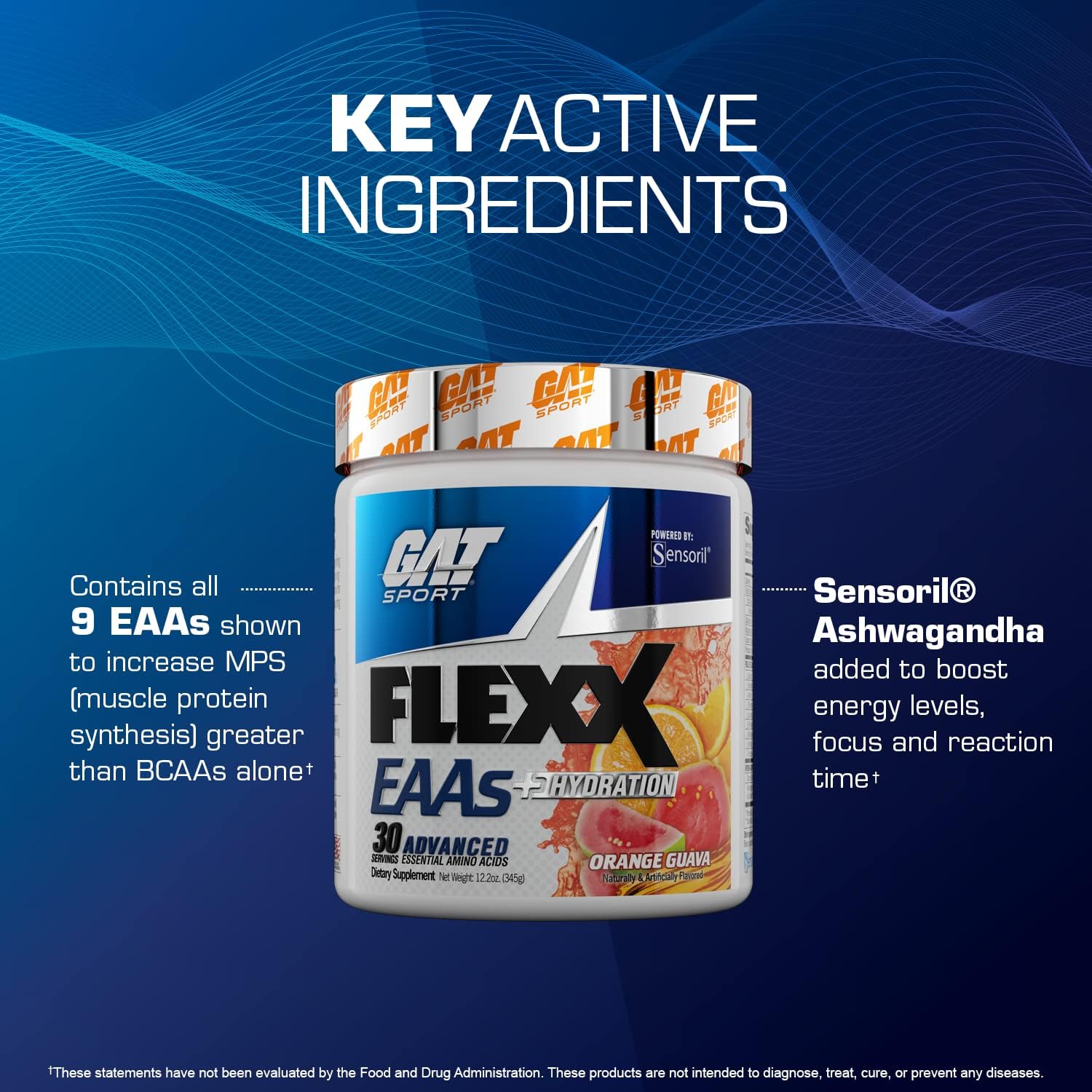 Advanced Essential Amino Acids with Hydration Support - 30 Servings (Blue Razz) by GAT SPORT
