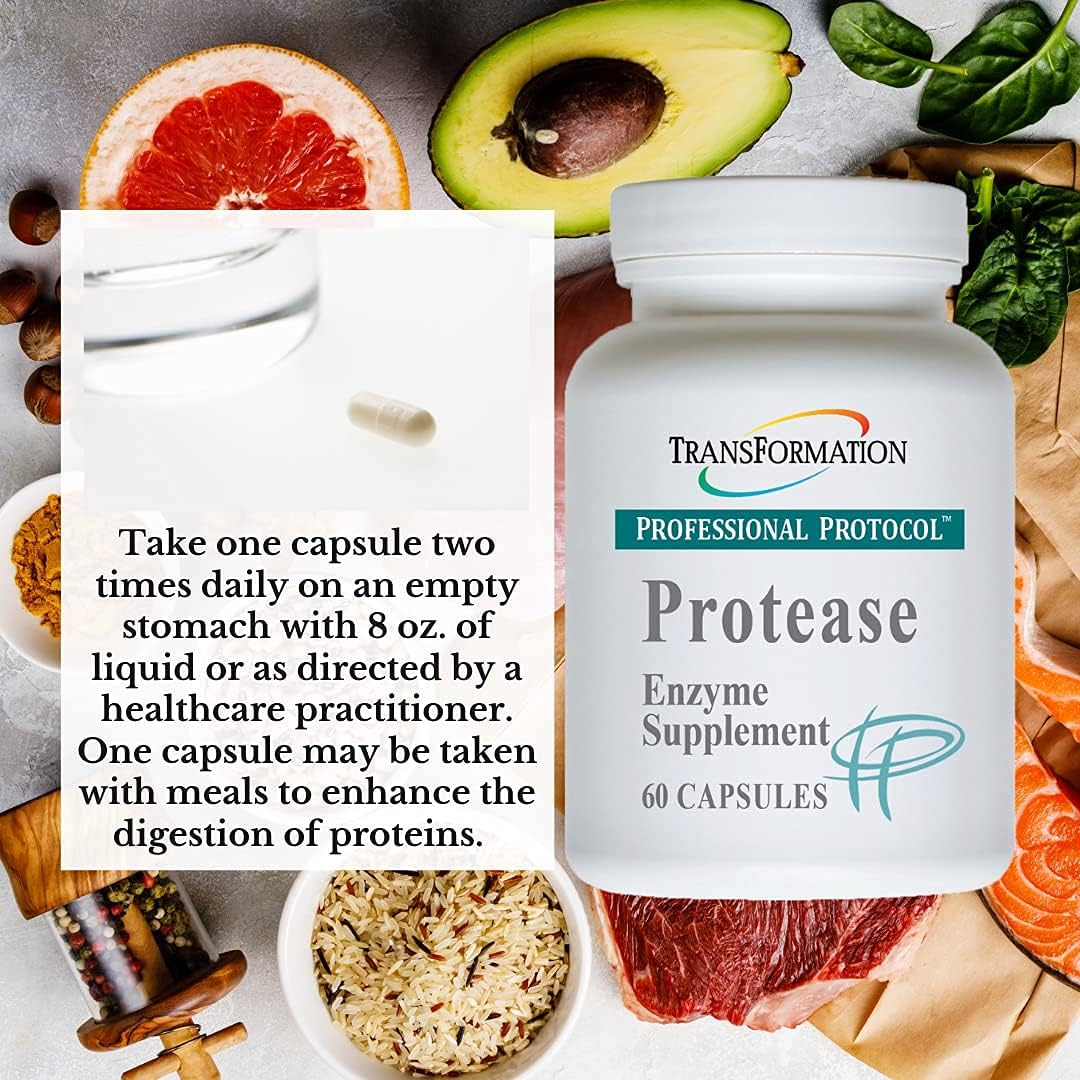 Advanced Formula Transformation Enzymes Protease Digestive Supplement - Supports Healthy Digestion, Immunity, Nutrient Absorption - Improve Tolerance, 60 Capsules
