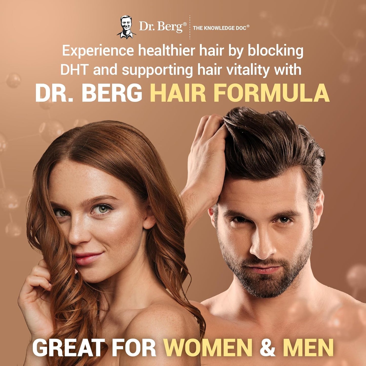 Advanced Hair, Skin, & Nails Vitamins with Biotin, Saw Palmetto, DHT Blocker - 90 Veg Capsules