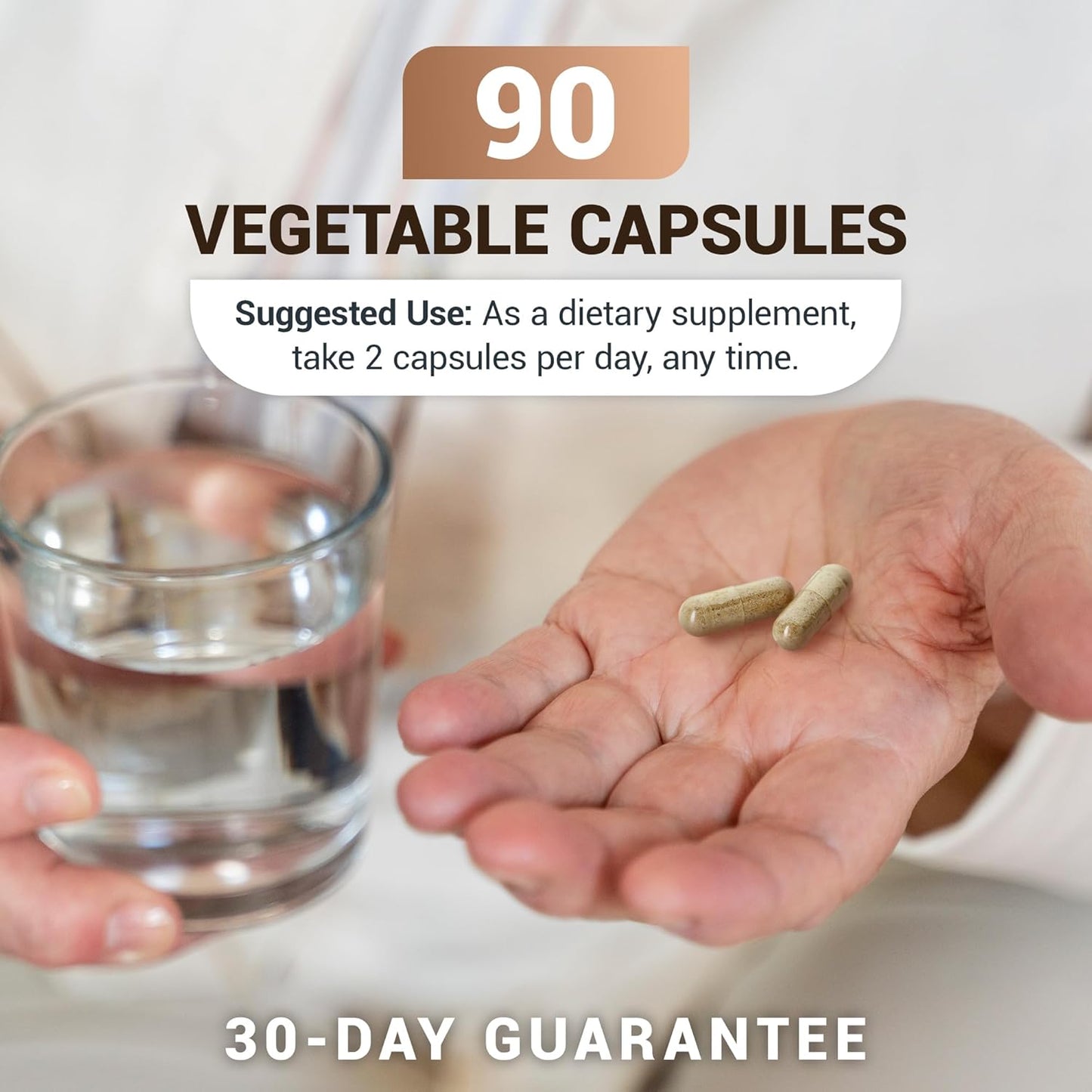 Advanced Hair, Skin, & Nails Vitamins with Biotin, Saw Palmetto, DHT Blocker - 90 Veg Capsules