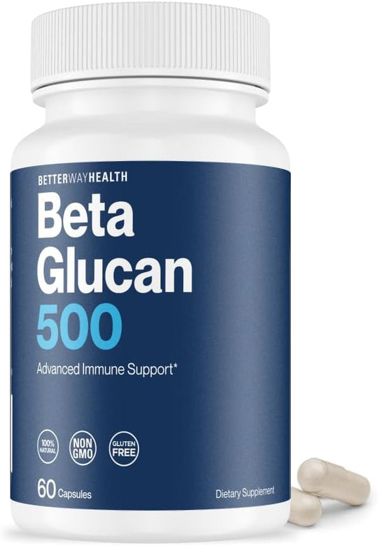 Advanced Immune Support Supplement with Beta Glucan 500 - Immune System Booster - 500mg 60 Capsules