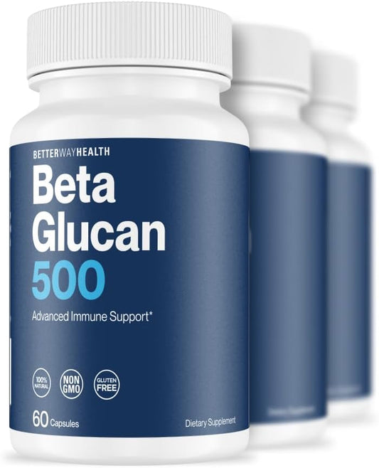 Advanced Immune Support Supplement with Beta Glucan 500 - Boosts Immune System - 500mg 180 Capsules