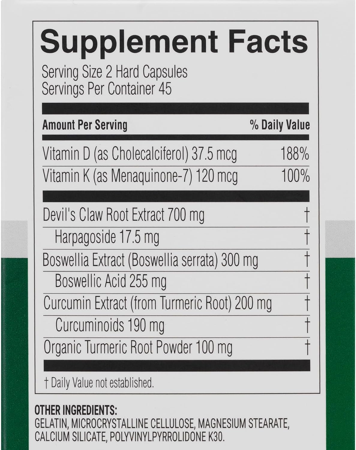 Advanced Joint Support Supplement with Turmeric, Devil's Claw, Boswellia, Vitamin D & K - Enhances Joint Health, Flexibility & Mobility - Extra Strength Bone Support - 30 Capsules