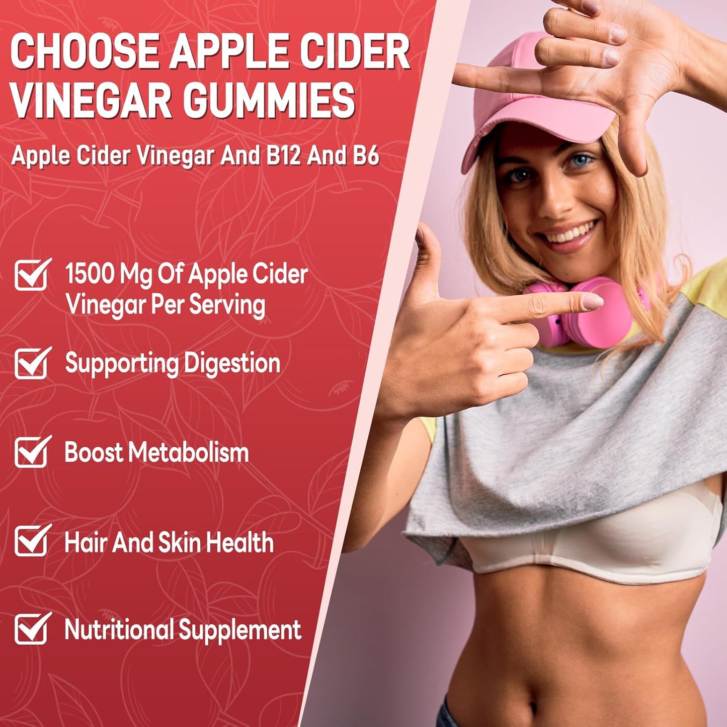 Advanced Keto Apple Cider Vinegar Gummies - 1500mg with B12, B6, Folate - Vegan & Non-GMO - Keto Support for Men and Women