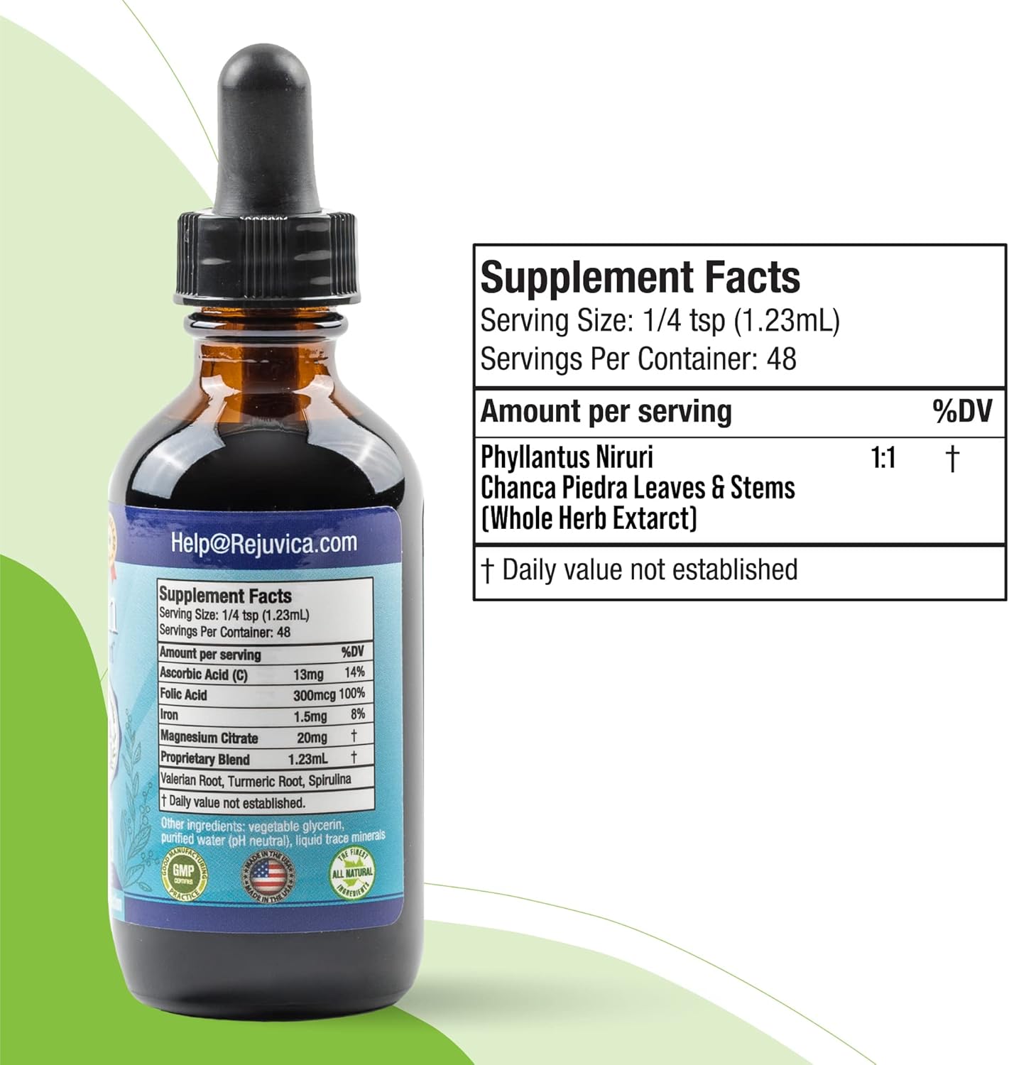 Advanced Kidney & Gallbladder Cleanse Support Supplement with Chanca Piedra - Liquid Delivery for Enhanced Absorption by Rejuvica Health