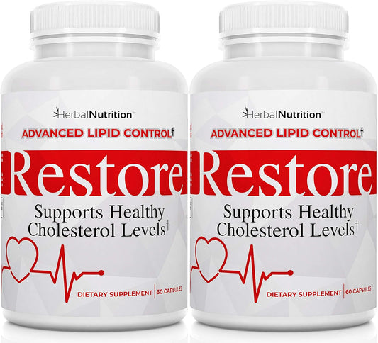 Advanced Lipid Control Herbal Supplement - Red Yeast Rice, Grape Seed, Folic Acid for Healthy Cholesterol - All-Natural Bio-Actives, Promotes Heart Health